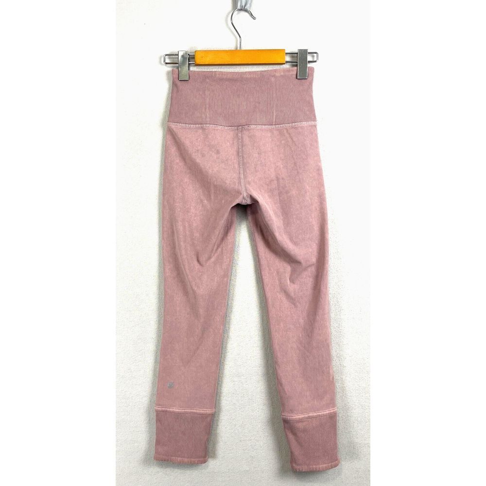 LULULEMON Wunder Under Crop 23" *Ribbed Washed Antoinette Pink Size 2